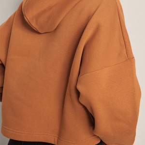 Nagykereskedelmi francia frottír 100% pamut sima túlméretezett növényi pulóver női kapucnis pulóver