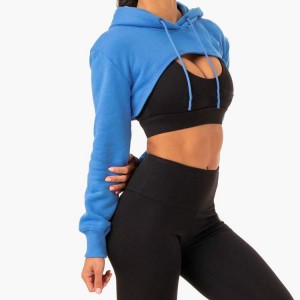 Personalizat cu ridicata Fashion Fitness Style Doamnelor Plain Crop Workout Pulover Femei Blank Hoodie