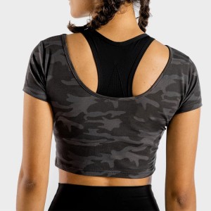 Samarretes personalitzades de gimnàs amb màniga de camuflatge per a dones