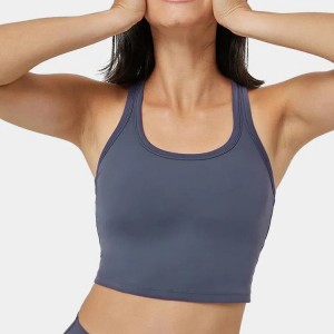Pielāgots sporta apģērbs, viegls, sviedri novadošs Racerback Yoga Gym Crop Tank Top sievietēm
