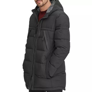 Veleprodaja 100% najlonske zimske duge pufer jakne s patentnim zatvaračem za muškarce