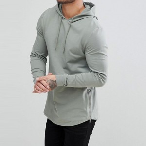 Jeftine cijene, mekani pamuk, obični puloveri s patentnim zatvaračem s donje strane, prazne majice s kapuljačom za vježbanje za muškarce