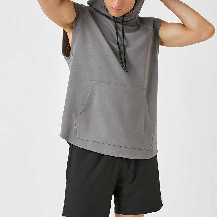 Descompte a l'engròs Running Jogger - Venda a l'engròs de logotip personalitzat Home Workout Plain Pullover Hoodies en blanc sense mànigues - AIKA