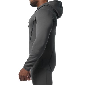 Hot Sale Essential Custom Plain Full Zip Up Active Slim Fit Hoodies With Pocket For Men