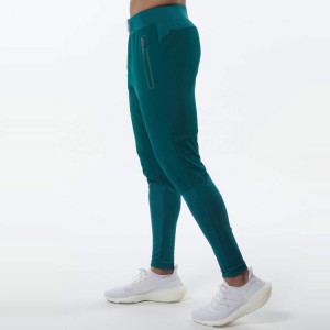 Čtyřsměrně strečové polyesterové Spandex pánské kalhoty Slim Fit Track Jogger s kapsou na zip
