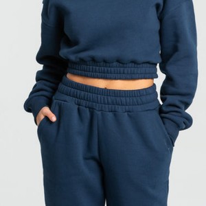 Pantalones de chándal de corte holgado con cordón en la cintura de algodón de felpa francesa suave Joggers de mujer personalizados