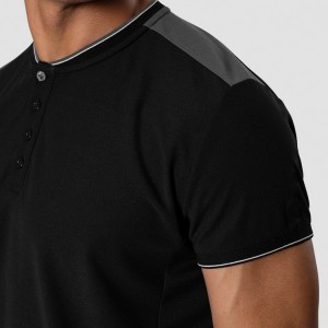 Sudor Wicking Color Block Workout Blank Gym T Shirt Men Custom Polo T Shirts