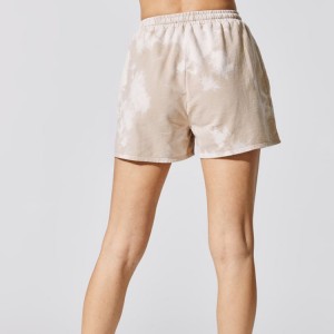 Pantalóns curtos de sudor personalizados con cordón de cordón de algodón de felpa francesa por xunto para mulleres