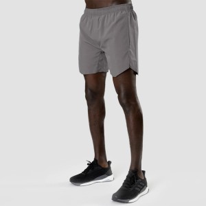 Îmbrăcăminte sportivă personalizată cu ridicata, uscată rapidă, pentru bărbați, cu șnur cu talie elastică în interiorul pantalonilor scurți de alergare din nailon
