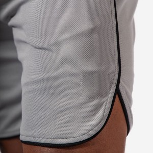 Shorts de ginástica masculinos com cintura elástica 100% poliéster para absorção de umidade com bolso