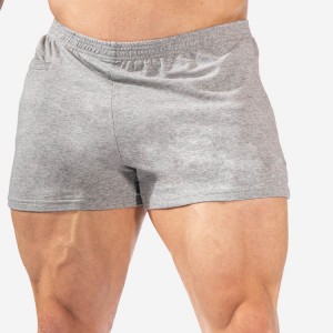 Atacado shorts esportivos masculinos macios 100% algodão com cordão na cintura