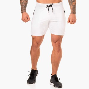 Lav MOQ Engros Custom Gym Sport Trening Glidelåslommer Workout Sweat Shorts For Menn