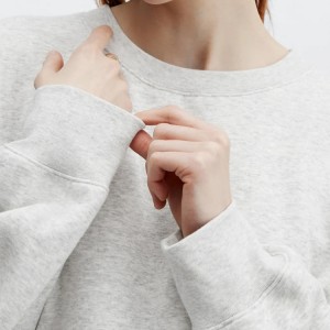 Custom Cotton Polyester Oversized Plain Workout Vrouwen Blank Crewneck Pullover Sweatshirt