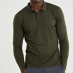 Wholesale Slim Fit Lange Mouwen Man Fitness Sport T-shirts Oanpaste Quick Dry Workout Gym Polo T-shirt