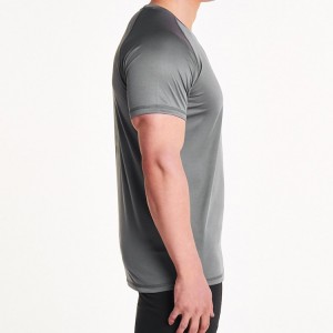 အရည်အသွေးမြင့် လျင်မြန်စွာခြောက်သွေ့သော Essential Breathable Raglan Sleeve Men Muscle Gym T Shirt များ