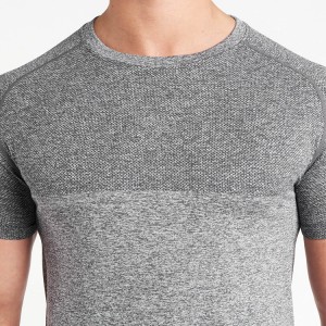 Wholesale Nylon Spandex Bodybuilding Slim Fit Gym Seamless T Shirts Custom Logo Para sa Mga Lalaki