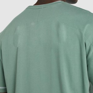 Kontrastní prošívání Gym Bavlna Prázdná Fitness Streetwear Trička s vlastním logem pro muže