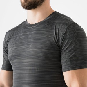 Оптова торгівля OEM Spandex Muscle Gym Shorts Sleeve Men Slim Fit Polyester Custom Printing T-Shirt