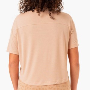 Custom enprime koton Spandex dam antrennman Plain Yoga Gym Crop T Shirt pou fanm