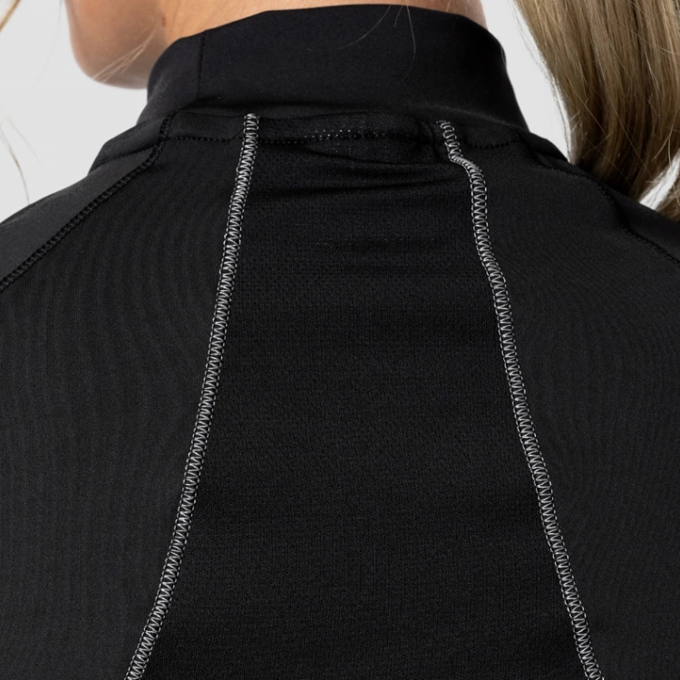 კონტრასტული ნაკერი მაღალი კისრის ბამბის უბრალო მოსავლის მაისურები მორგებული ბეჭდვა ქალებისთვის დეტალური სურათები