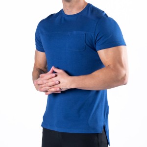 Pánská prázdná bavlněná trička s krátkým rukávem s krátkým rukávem Muscle Fit s vlastním logem