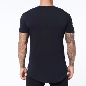 Camiseta de academia masculina de secagem rápida personalizada de poliéster de alta qualidade