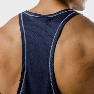 OEM Lightweight Quick Dry Mesh Back Stringer Custom Suaicheantas Printing Men Gym Tank Tops
