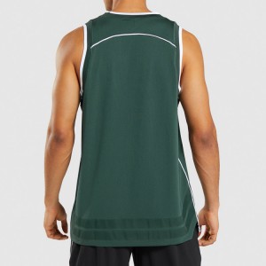 Venda por xunto de tela de malla lixeira camisetas de tirantes lisas de ximnasia de baloncesto personalizadas para homes