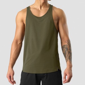 Custom Logo Running Active Fitness Workout Men Polyester Blank Gym Sports Tank Top