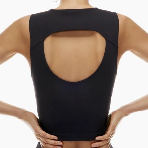 Veleprodajne seksi majice brez rokavov z visokim izrezom na hrbtu za vadbo v telovadnici za ženske