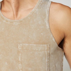 Neue Mode Großhandel gewaschene Baumwolle Plain Unisex Fitness Workout Tank Top für Männer