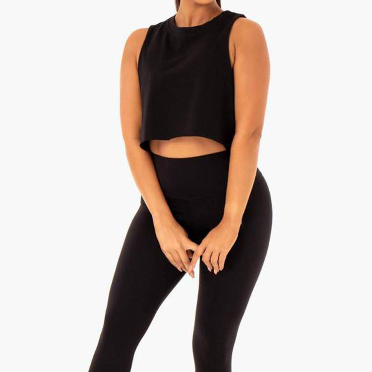 18 años de fábrica Fitness de yoga para adultos - Venta al por mayor Entrenamiento ligero Entrenamiento negro Mujeres de alta calidad Impreso personalizado Crop Gym Tank Top - AIKA