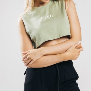 Novi dizajn veleprodajne mekane pamučne majice bez rukava za teretanu s prilagođenim tiskom za žene