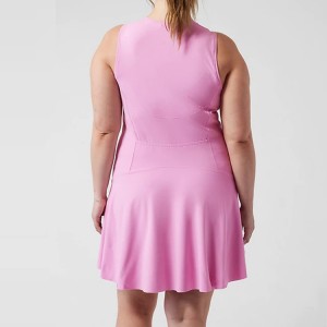 व्यावसायिक फोर वे स्ट्रेच कस्टम टेनिस स्कर्ट ब्याक पकेट महिला टेनिस ड्रेस