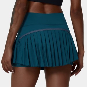 Lag luam wholesale Custom Logo High Waist Side Pocket Pleated Tennis Skirts Nrog Hauv ob sab phlu