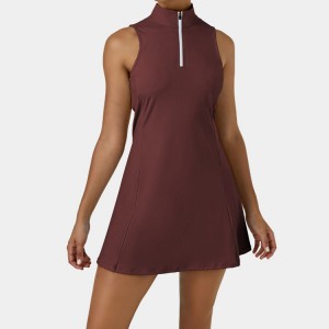 Høykvalitets tennisklær tilpasset golfskjørt med halv glidelås Tenniskjole for kvinner
