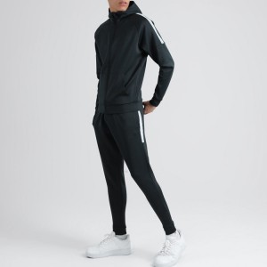 ჩინეთის მწარმოებლის მორგებული ლოგო მამაკაცის Slim Fit სრული Zipper სპორტული დარბაზი სირბილი სპორტული კოსტუმების კომპლექტი