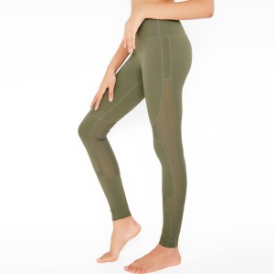 Pannellu di Mesh a Vita Alta Collant di Palestra di Cumpressione Personalizatu Pantaloni di Yoga Leggings Per E Donne