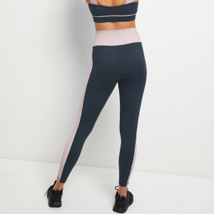 Groothandel dames kleurblok hoge taille workout aangepaste yoga legging broek voor dames