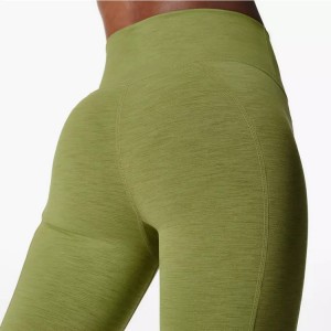 Malles de ioga de fitness d'alta qualitat Butxaca lateral de cintura alta Pantalons de gimnàs d'entrenament 7/8