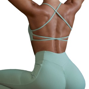 Visokokvalitetni fitness push up joga grudnjak za vježbanje sa seksi naramenicama za leđa koji upija znoj