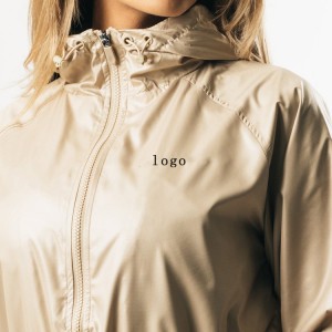 Kev cai 100% Polyester Lightweight Windproof Women Sports Puv Zipper Windbreaker Jackets