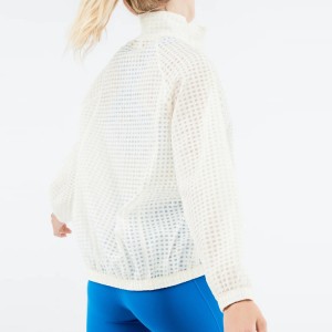 Xhaketë sportive për femra me zinxhir të plotë të frymëmarrjes 100% poliestër Veshje aktive Dizajni i modës