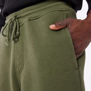 Прилагодени машки панталони за џогер со врвка за цртање, висококвалитетни 100% памучни пот панталони со џеб