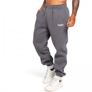 Pantaloni de jogging oversize, 100% bumbac, pantaloni de antrenament pentru bărbați, cu buzunare