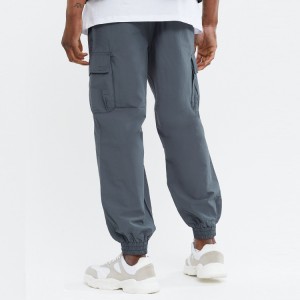 New Trendy 100% Polyester Utility Zipper Cargo Pocket Relaxed Fit Men Track Joggers Pants