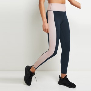 Groothandel dames kleurblok hoge taille training aangepaste yoga legging broek voor dames