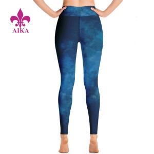 OEM-ympäristöystävälliset korkeavyötäröiset harjoitussolmioväriaineet urheilulliset naisten joogasukkahousut fitness leggingsit