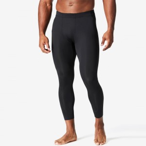 Calça legging preta com bolso para esportes fitness personalizados para ginástica masculina