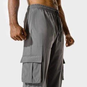 Χονδρικό ανδρικό νάιλον παντελόνι jogger με κορδόνι μέσης με τσεπάκι φορτίου